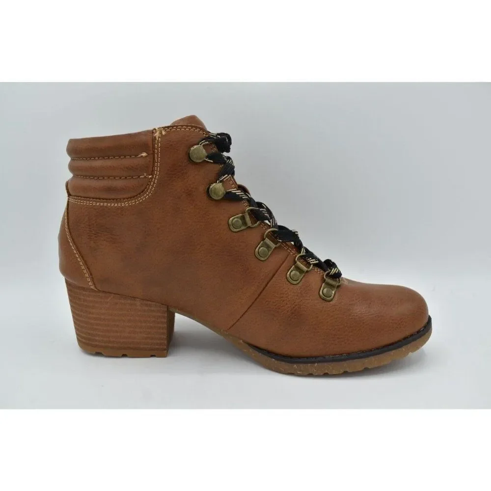 BOC Born Concept Womens Size 11 Alder Brown Block Heel Lace Up Booties‎ Boots